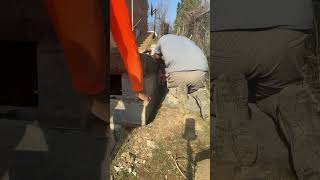Strike the block mortar joints with a barrel jointer.#subscribe #work #satisfying #construction #fun