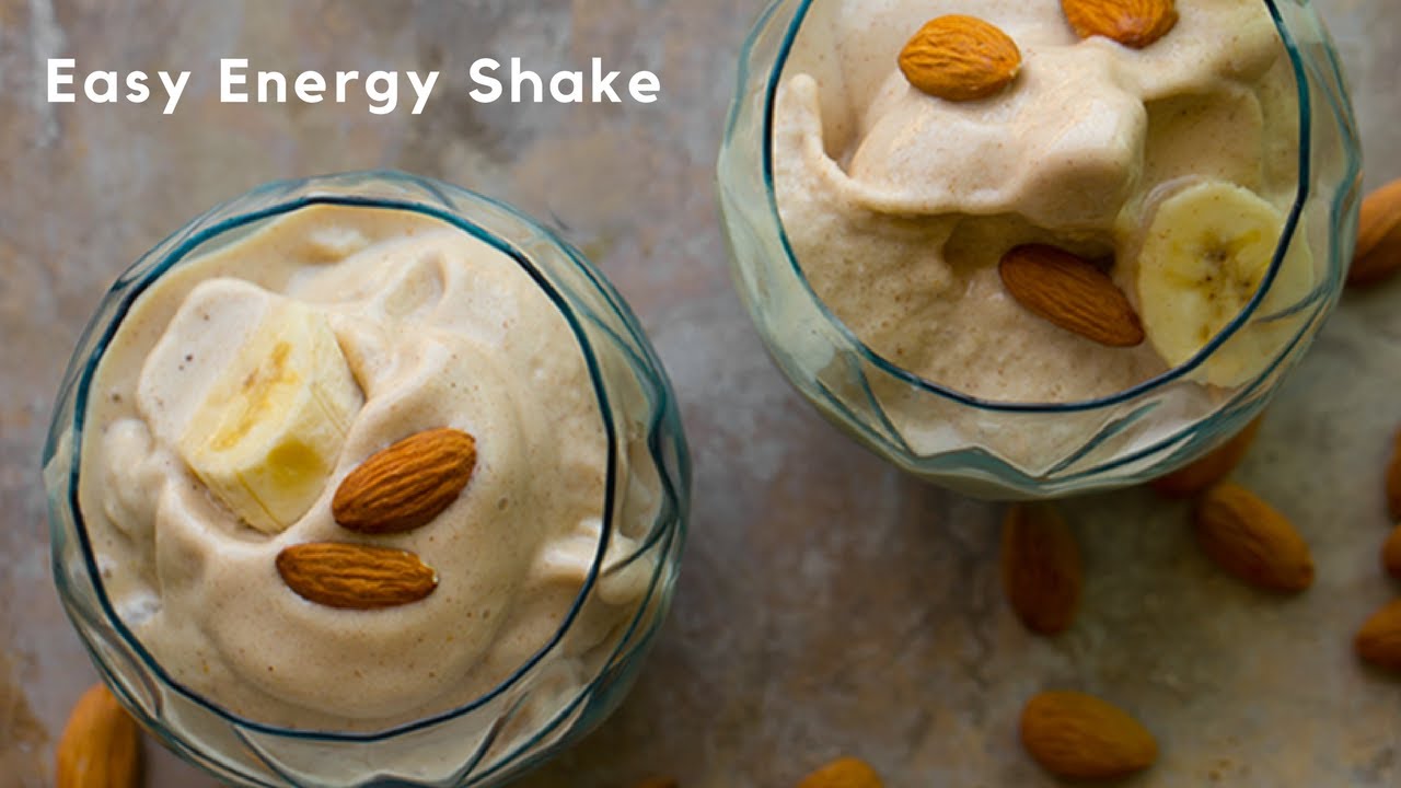 Almond Butter Banana Shake, aka my "Easy Energy Shake" YouTube