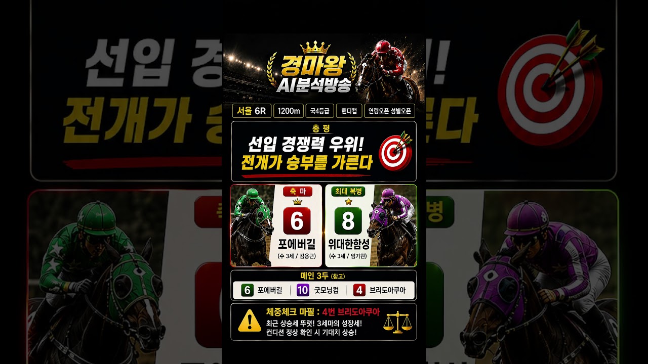 7월12일 서울 6경주는? 선입 우위마를 찾아라!!