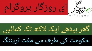 E Rozgar Training Program 2020 | Earn Money Online In Pakistan | Online Registration