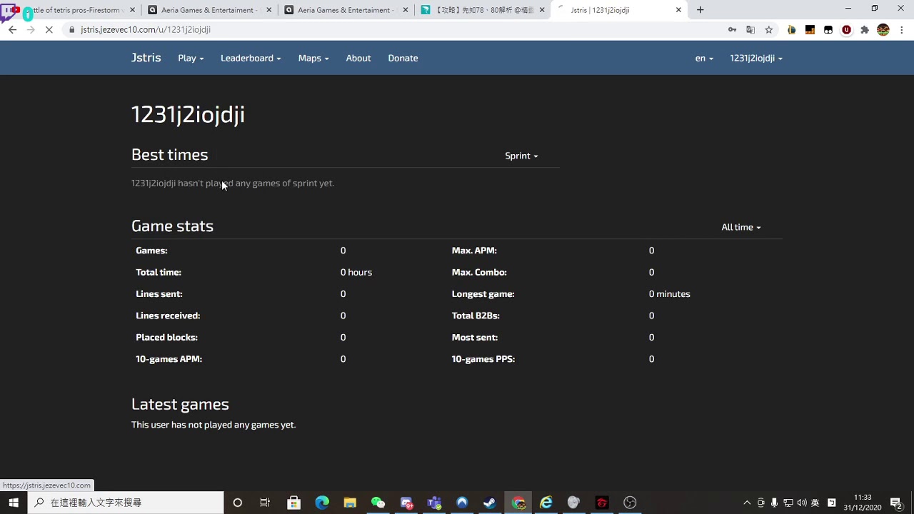 (WORLD RECORD) getting banned in jstris speed run,25s