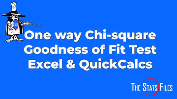 How to do a One way Chi-square Goodness of Fit Test using Excel & QuickCalcs online calculator