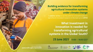 Details Webinar 5: What investment in innovation is needed for transforming agricultural systems Update