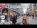 Luxembourg city  richest country in the world 4k 60fps walking tour at snowy day 2024 