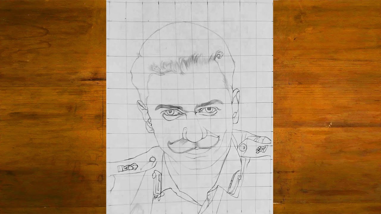 vicky kaushal pencil sketch | easy grid method drawing | ad artworks