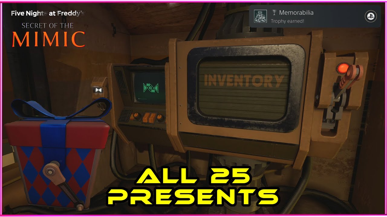 All 25 FNAF Secret Of The Mimic Present Collectibles Locations Memorabilia