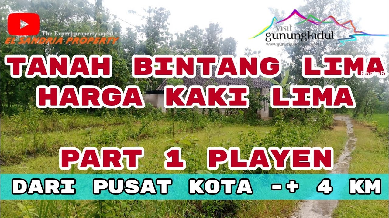 JUAL TANAH MURAH DI PLAYEN DIGUNUNGKIDUL 240M² SHM PEKARANGAN - YouTube