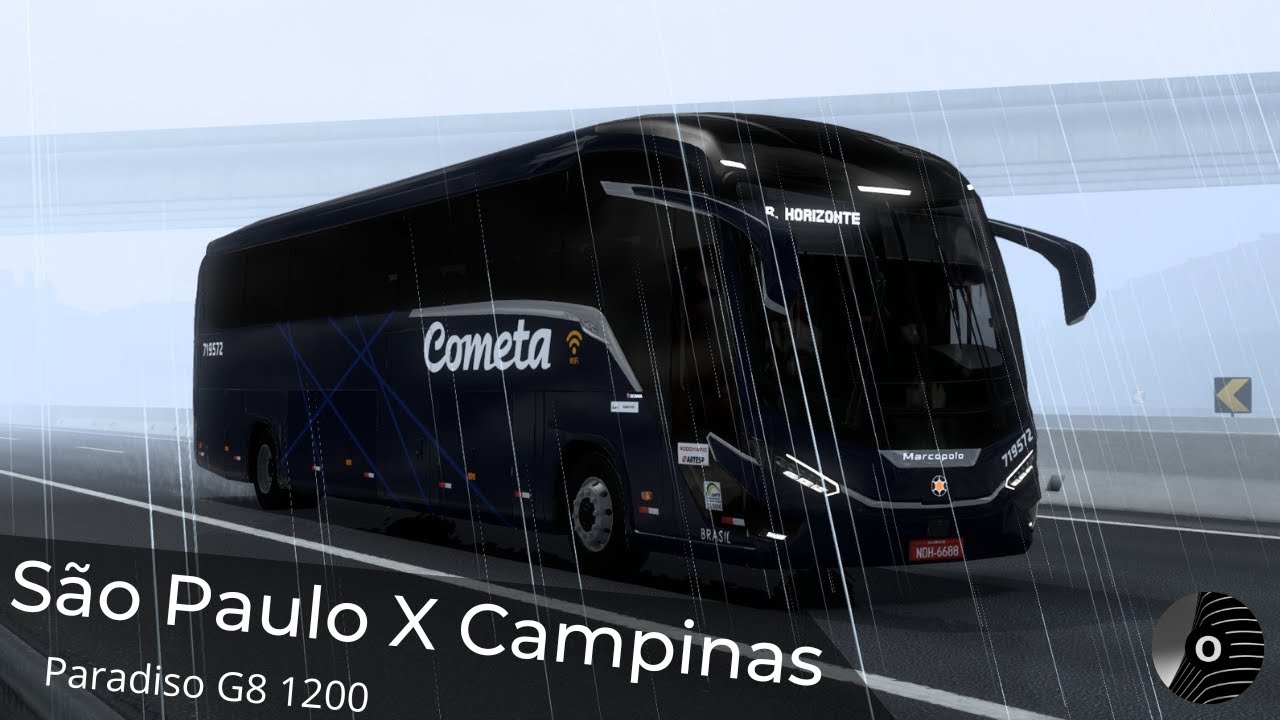 ETS2 - SÃO PAULO x CAMPINAS com o PARADISO G8 1200 da COMETA! Mapa RBR