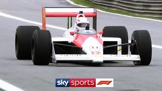 Martin Brundle drives Ayrton Senna's 1988 McLaren MP4/4!