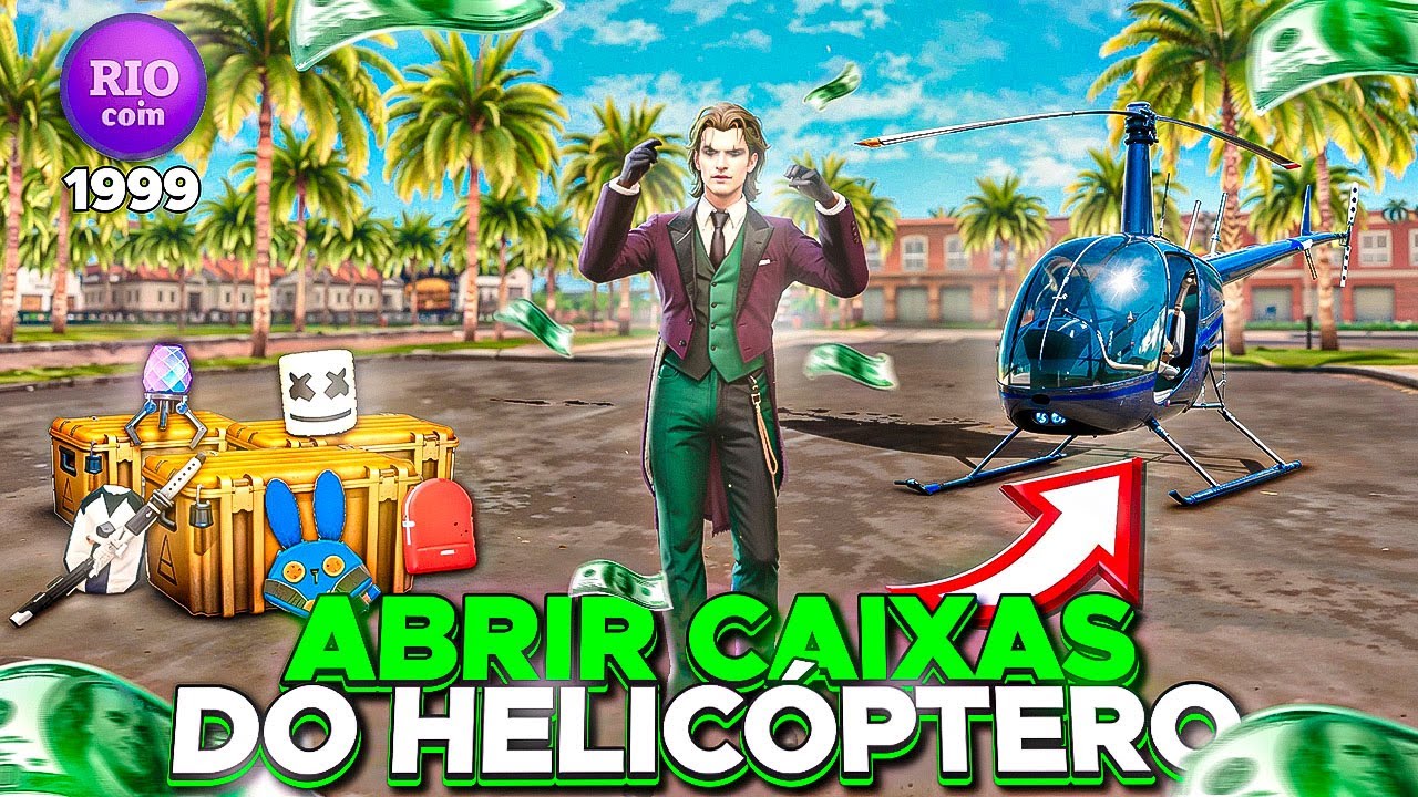 ABRIR AS CAIXAS DO NOVO HELICÓPTERO! GANHEI MUITOS ITENS NO RIO RISE