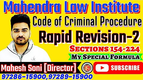 Rapid Revision of Code of Criminal Procedure 1973 Part-2 #haryanajudiciary #hjs #judiciary #law #llb