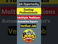 Job Opportunity for Testing Professionals #job #dailyjobs #testing #shorts #trending