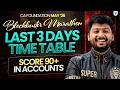Last 3 DAYS TIME TABLE to SCORE 90+ IN ACCOUNTS | CA Foundation May'26 | CA Nakul Katheria