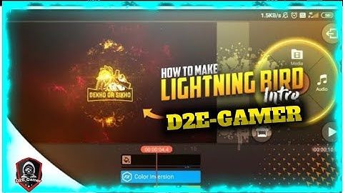 How To Make Lightning Bird Intro In Kinemaster|| Bird Intro On Android||D2E-GAMER