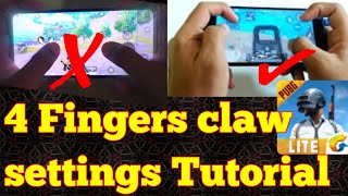 Pubg mobile lite 4 fingers tips | pubg mobile lite 4 finger claw setting | 4 finger claw setup 