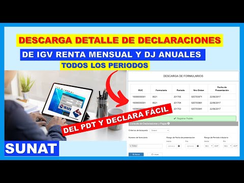 ?COMO DESCARGAR EL DETALLE de DECLARACIONES del PDT y Declara Fácil SUNAT