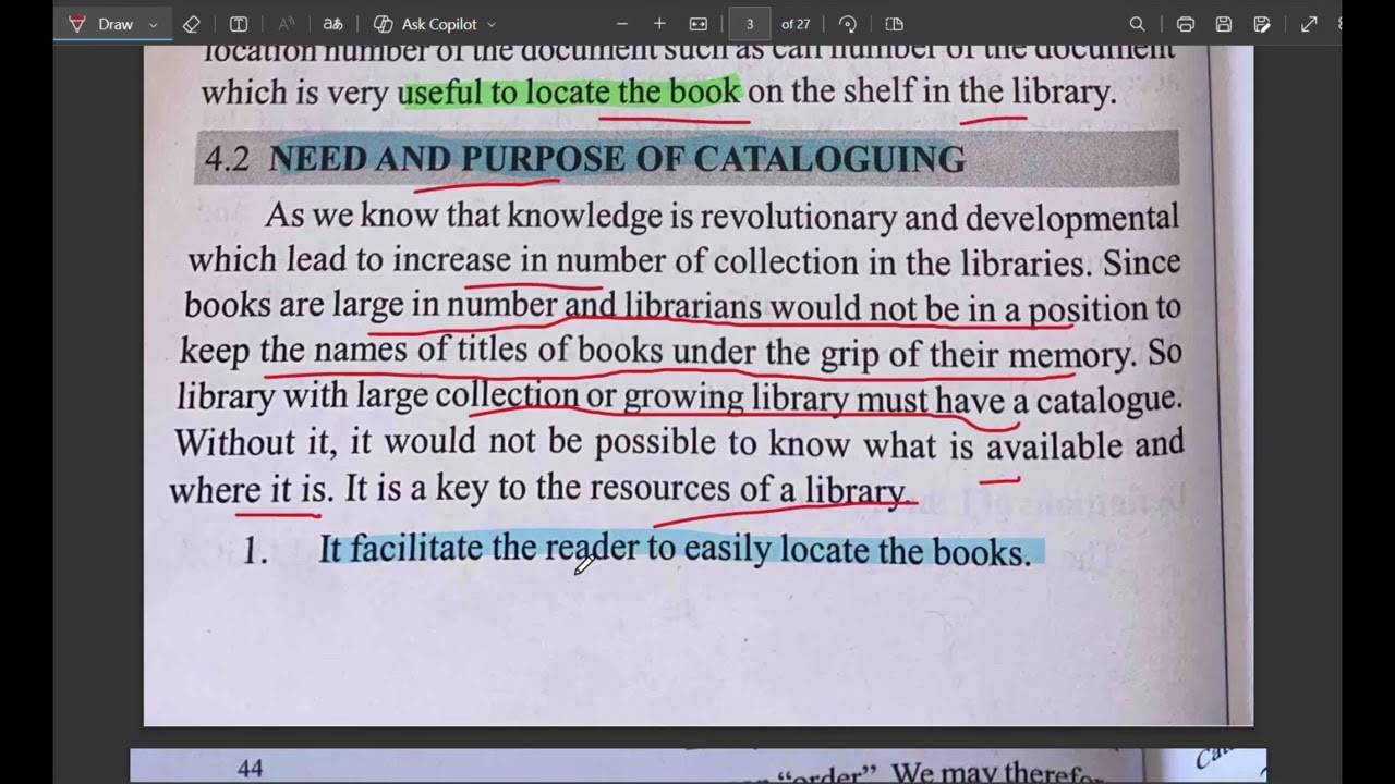 CATALOGUING(MEANING,PROCESS,NEED)