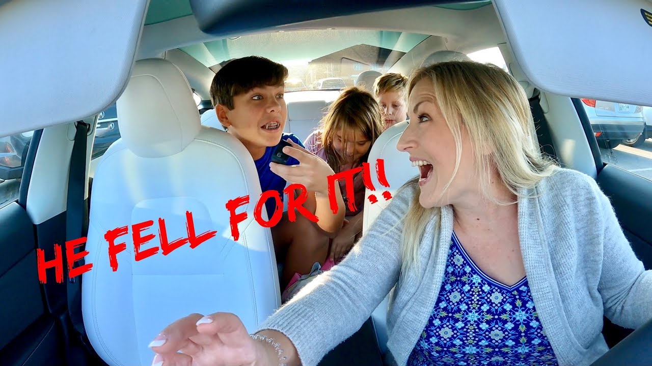 Tesla Fender Bender Prank on Husband! I can’t believe he fell for it