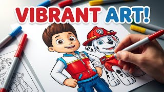 How to color Ryder and Marshall | Paw Patrol Coloring Page