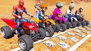 Scary Teacher 3D - Miss'T vs Spiderman - ATV Racing Competition in Desert screenshot 4