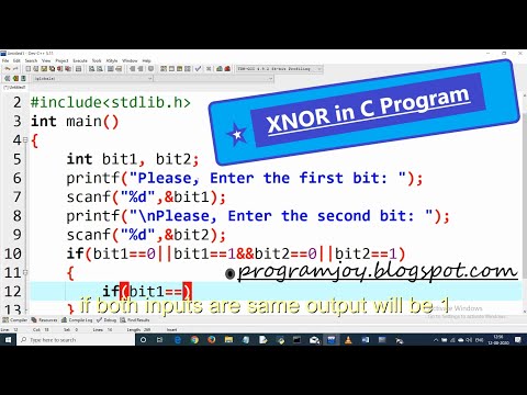 X-NOR in C Program (2 single bit inputs)
