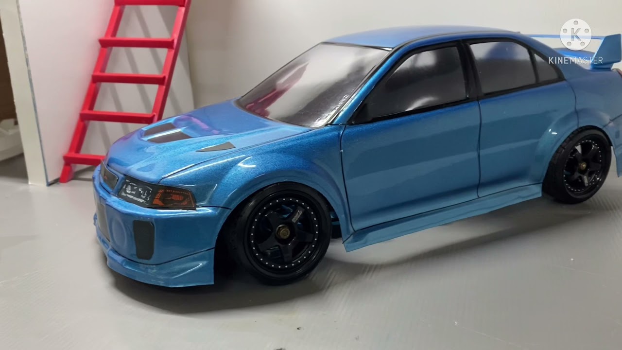 evo 5 bodyshell on tamiya trf416 custom paint