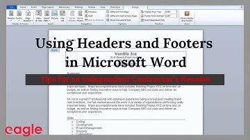 MS Word Tip: Using Headers and Footers in Your Resume