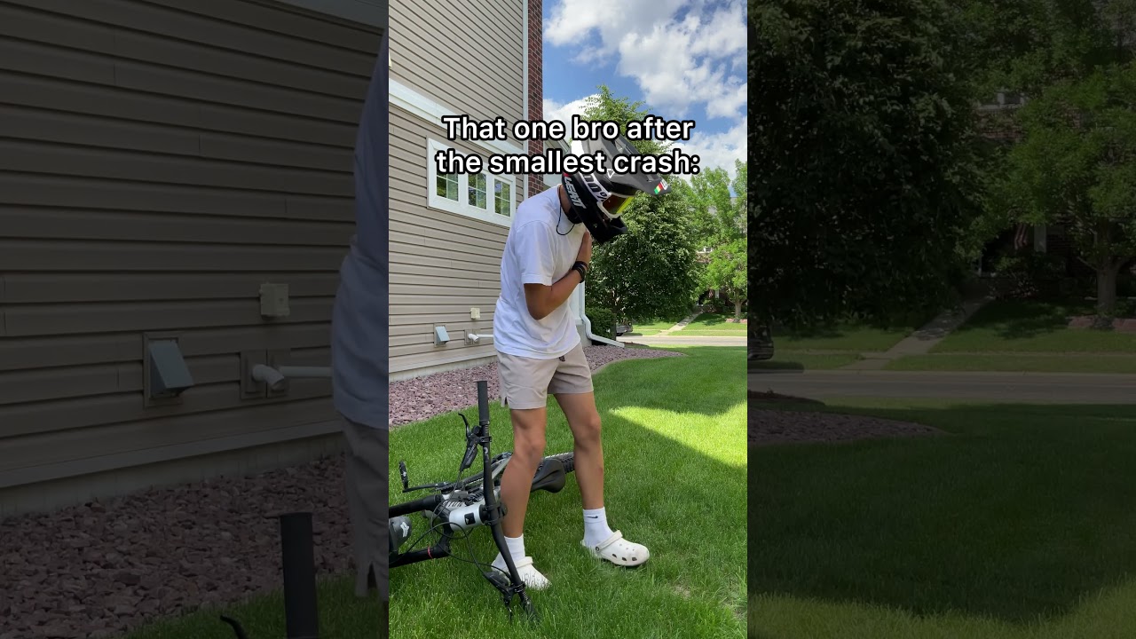 Bro is NOT this hurt ✌️😭#mtb #ebike #crash #mtbcrash #funny #bike #cycling #shorts #fypシ