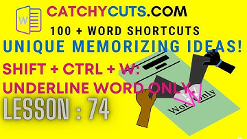 Word: How to Underline WORD ONLY Using Shift + Ctrl + W and Memorize the Keyboard Shortcut Easily ?