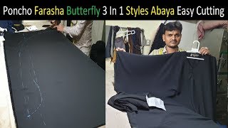 Poncho Farasha Erfly 3 In 1 Styles Abaya Easy Cutting How To Cutting Abaya Tutorial
