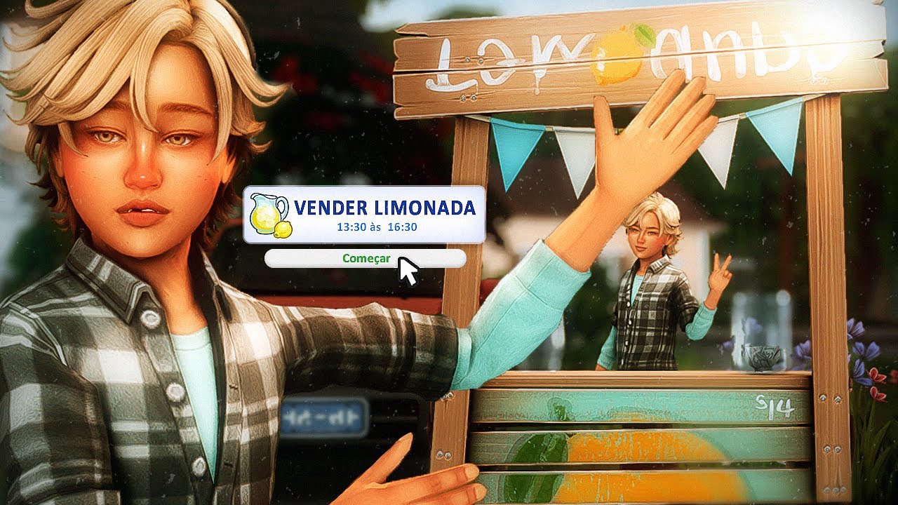 Minha família no The Sims 4 tá mt pobre, então a criança foi vender limonada — Desafio Mãe Solteira