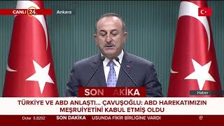 Çavuşoğlu Pkkypgnin Çıkması Için Harekata 120 Saat Ara Vereceğiz