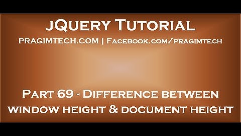 Difference between window height and document height