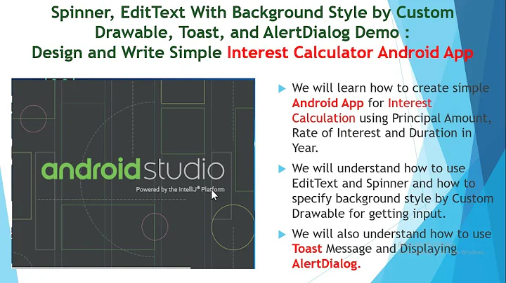 Spinner and EditText with Drawable Background  Simple Interest Calculator Example