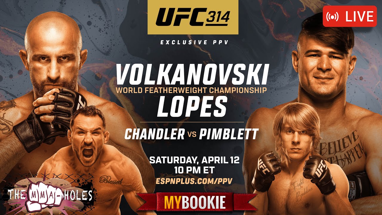 🔴UFC 314: VOLKANOVSKI x LOPES + PADDY PIMBLETT x CHANDLER | LIVE STREAM!