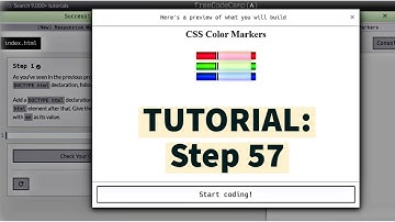 freeCodeCamp | Learn CSS color markers: step 57
