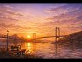 4K Golden Hour Carquinez Bridge Sunset | Lo-fi Background Chill Out Jazz Music for Relaxing