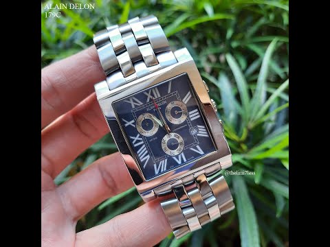 Jam tangan Alain Delon swiss quartz chronograph ref 8162 AD179C 