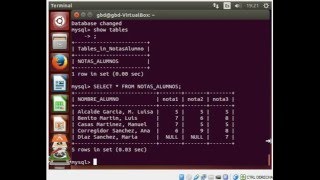 Consultas SQL Base de Datos MySQL (Castellano) Ubuntu 14.04. Parte 1