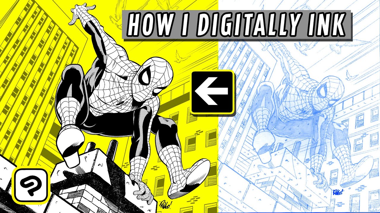My Digital Inking Process: How I Digitally Ink Mike Wieringo Pencils of Spider-Man