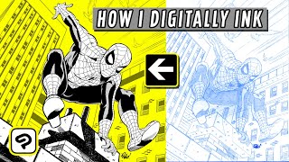 My Digital Inking Process: How I Digitally Ink Mike Wieringo Pencils of Spider-Man