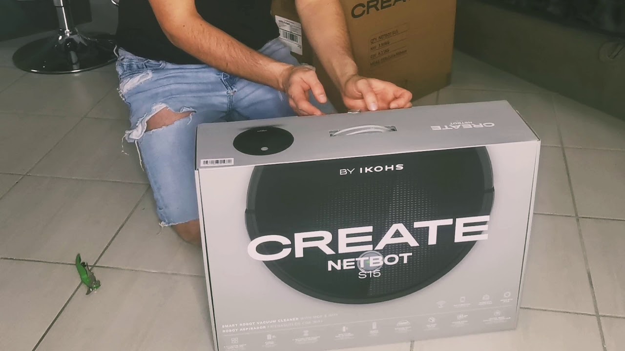 Unboxing CREATE IKOHS Netbot S15 - Robot aspirapolvere Scopa, Aspira, Passa  Il Panno e Lava - YouTube