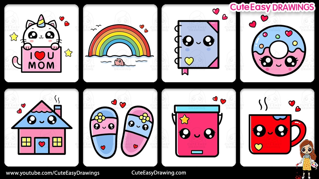 Cute & Easy Drawings 1 Hour Long Video Collection  | Sunday Special Step-by-Step Tutorials for Kids!