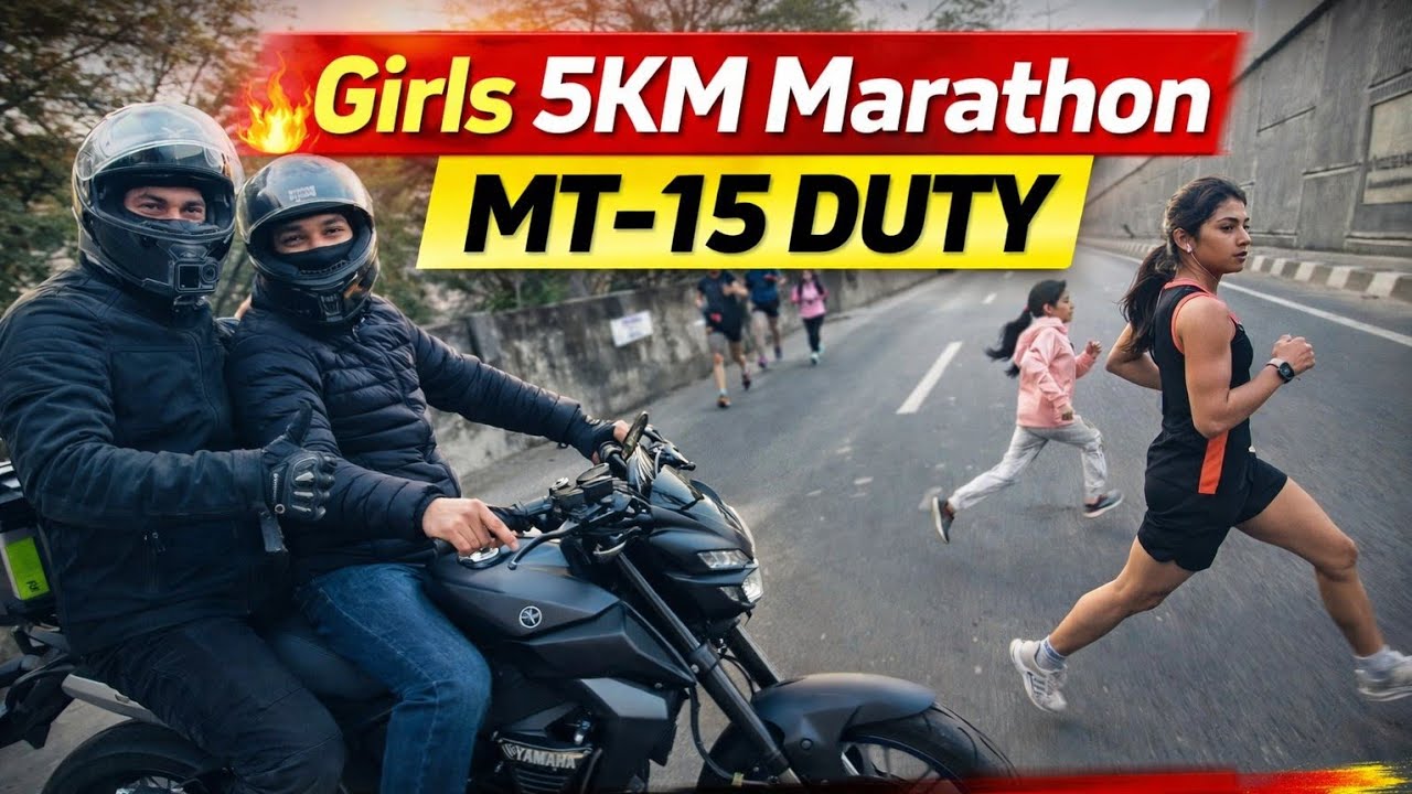 MT-15 On Marathon Duty 😎 | Girls 5KM Race | Jammu MAM Stadium Vlog