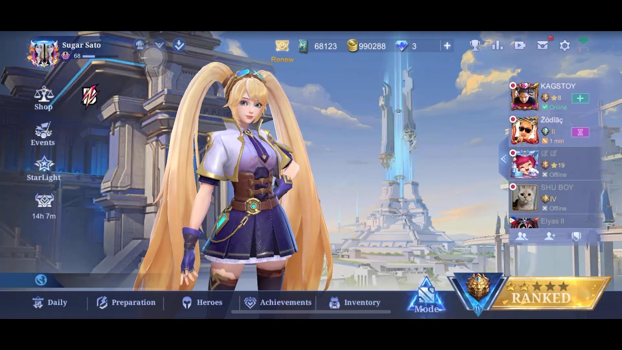 Nana Mage and Xborg Fighter MBLL Rank Game Emblem Play