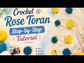 Easy Crochet Rose Flower Toran 🌹 | Handmade Wool Toran DIY | Home Decoration Ideas