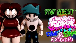 FNF React To Funky Night | Random Wees: Dave & Bambi Extended | FNF Mod | Animatronic BF and GF |