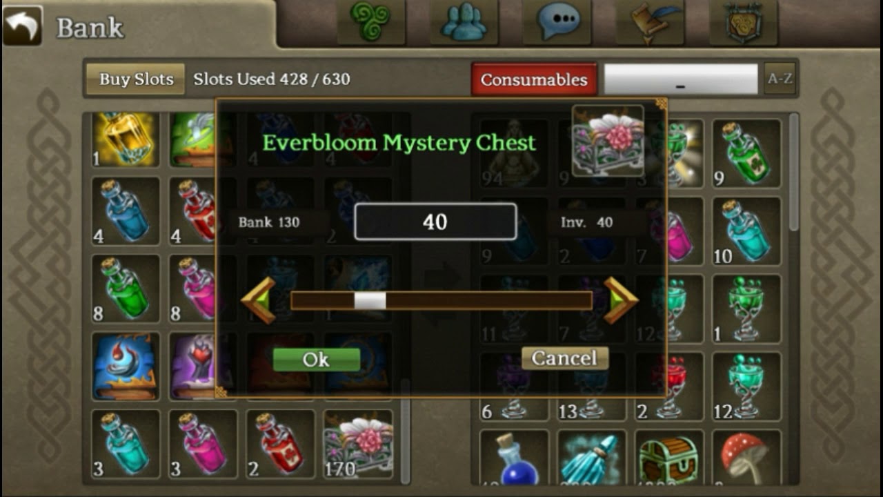40 everbloom mystery chests . 3D rpgmmo celtic heroes . android game play YouTube