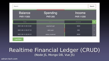 Realtime Financial Ledger in Node JS, Mongo DB, and Vue JS