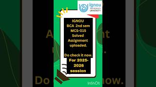 MCS-015 Communication Skills IGNOU BCA 2nd semester solved assignment 2025-2026|Check it now👍